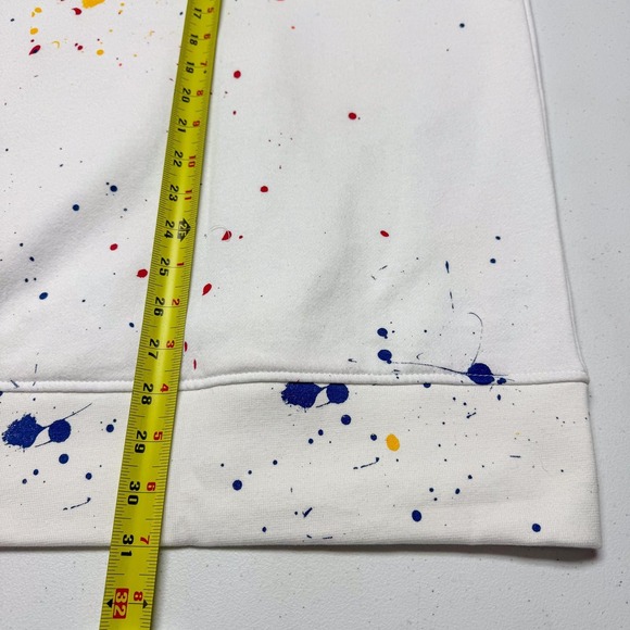 Polo Ralph Lauren Sweatshirt Mens 3XB White Paint Splatter Hoodie Logo Pullover - Picture 11 of 12